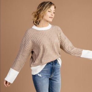 Bohme Cozy Thoughts Color Block Sweater